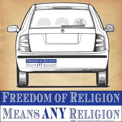 "Freedom of Religion Means…" Bumper Sticker