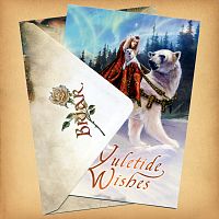 Queen of the Aurora Bears Yule Card