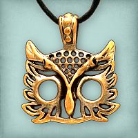 Bronze Athena's Owl Pendant