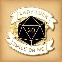 Lady Luck d20 Enamel Pin