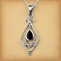 Silver Victorian Onyx Pendant