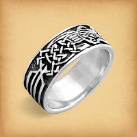 Silver Celtic Dragons Ring