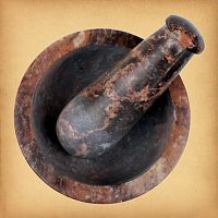 Carved Leaves Mortar and Pestle
