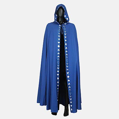 Blue Moon Phase Cloak with Hood