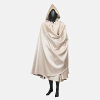 Pale Gold Full Circle Cloak with Hood and Pockets
