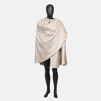 Pale Gold Half-Circle Cloak with Pockets