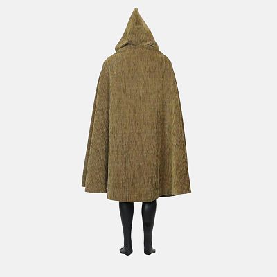Olive Brown Half-Circle Cloak with Hood