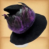 Purple Feathered Witch Hat