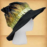 Golden Feathered Witch Hat