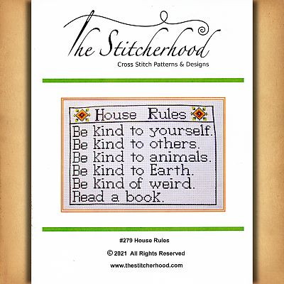 House Rules Cross Stitch Pattern