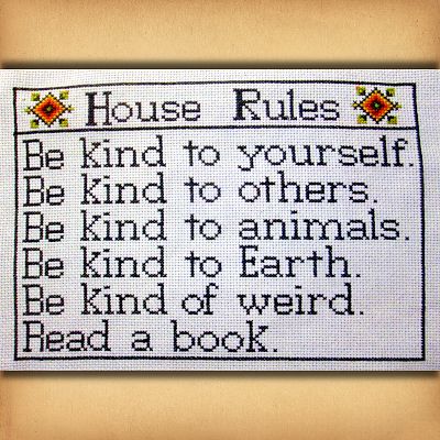 House Rules Cross Stitch Pattern