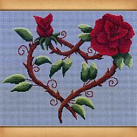 Flowered Heart Cross Stitch Pattern