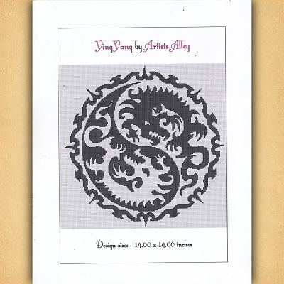 Yin Yang Dragon Cross Stitch Pattern
