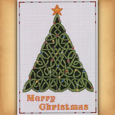 Celtic Christmas Tree Cross Stitch Pattern
