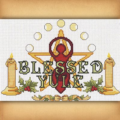 Blessed Yule Cross Stitch Pattern