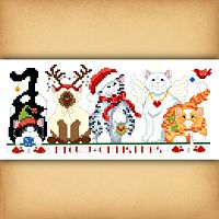 Meowy Christmas Cross Stitch Pattern