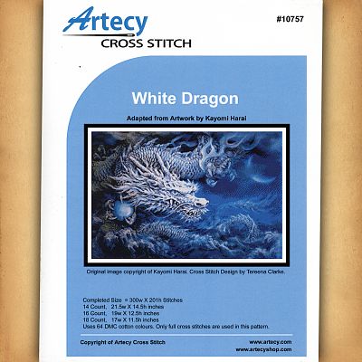 White Dragon Cross Stitch Pattern