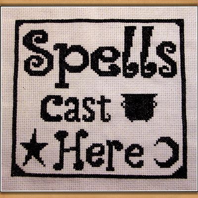 "Spells Cast Here" Cross Stitch Pattern