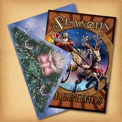 Steampunk Santa Yule Card
