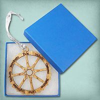 Wheel of the Year Wooden Yule Ornament