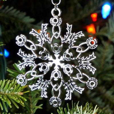 Pewter Scottish Thistle Snowflake Ornament/Pendant