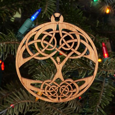 Tree Of Life Wooden Yule Ornament Pagan Jewelry Celtic Handmade Cloakore - Celtic Home Decorating Ideas For Christmas Tree