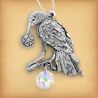 Raven and Pentacle Pewter Suncatcher