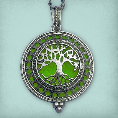 Tree of Life Aromatherapy Locket - Silver Tone
