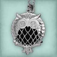 Owl Aromatherapy Locket - Silver Tone