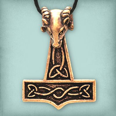Bronze Ram's Head Thor's Hammer