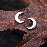 Silver New Moon Post Earrings