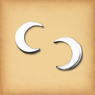Silver New Moon Stud Earrings
