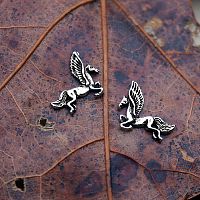 Silver Pegasus Post Earrings