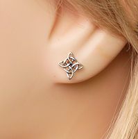 Silver Celtic Knot Post Earrings