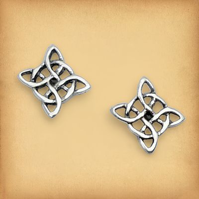 Silver Celtic Knot Stud Earrings