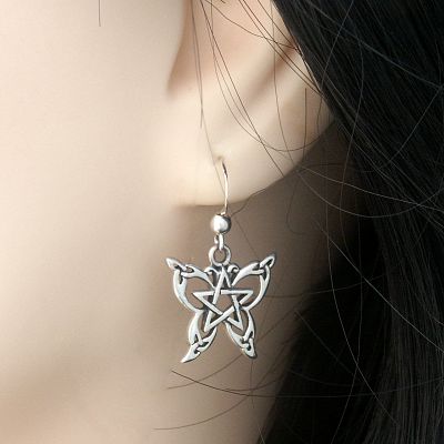 Silver Celtic Butterfly Earrings