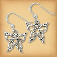 Silver Celtic Butterfly Earrings