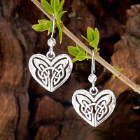 Silver Celtic Heart Earrings