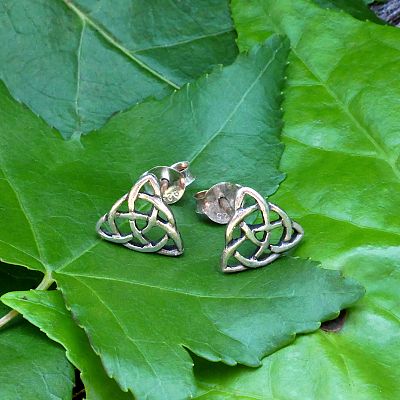 Silver Triquetra Post Earrings