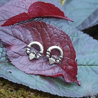 Silver Claddagh Post Earrings