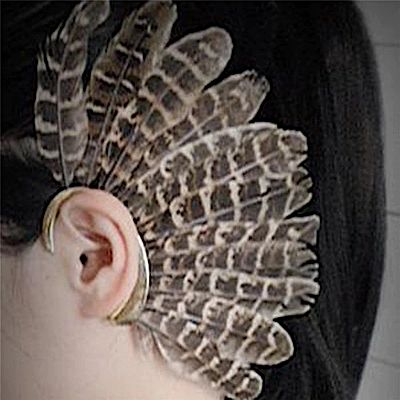 Natural Feather Ear Wrap