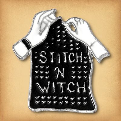 "Stitch 'n Witch" Enamel Pin