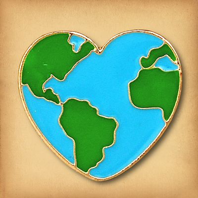 Earth Heart Enamel Pin