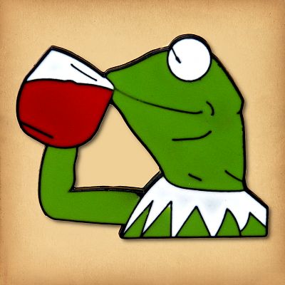 Tea Drinking Kermit Enamel Pin