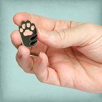 Grey Cat's Paw Enamel Pin