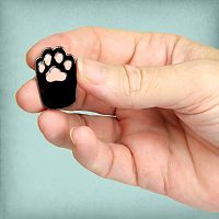 Black Cat's Paw Enamel Pin