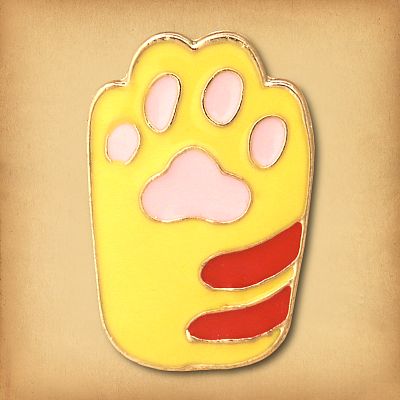 Ginger Cat's Paw Enamel Pin