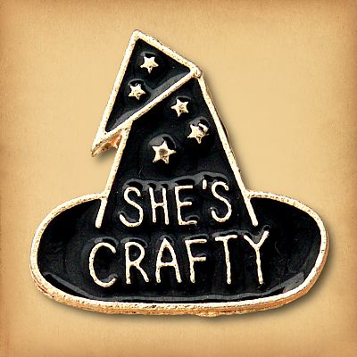 "She's Crafty" Witch Hat Enamel Pin