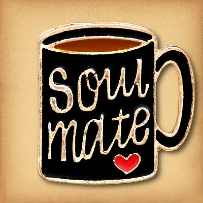 Soul Mate Coffee Mug Enamel Pin