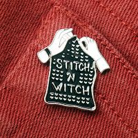 "Stitch 'n Witch" Enamel Pin